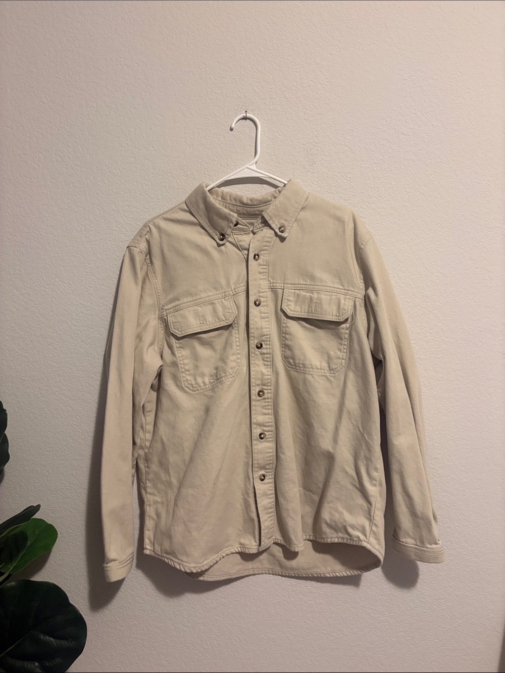 Lucky Brand Men's Cream 100% cotton Shirt Jacket Large